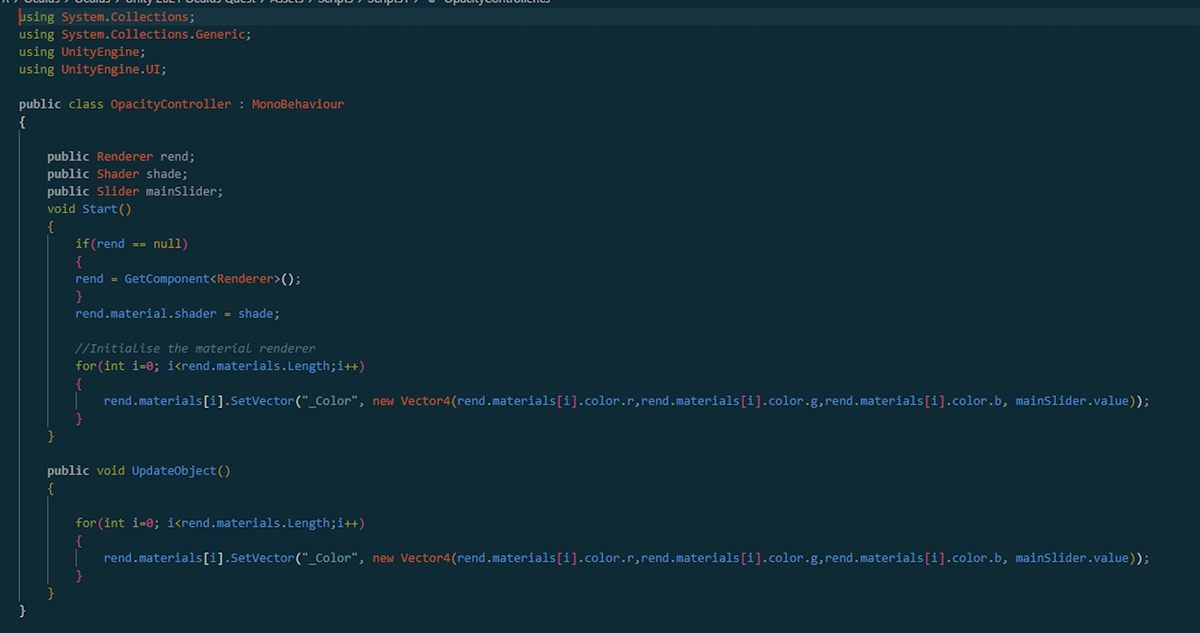 Unity C# script controlling layer opacity
